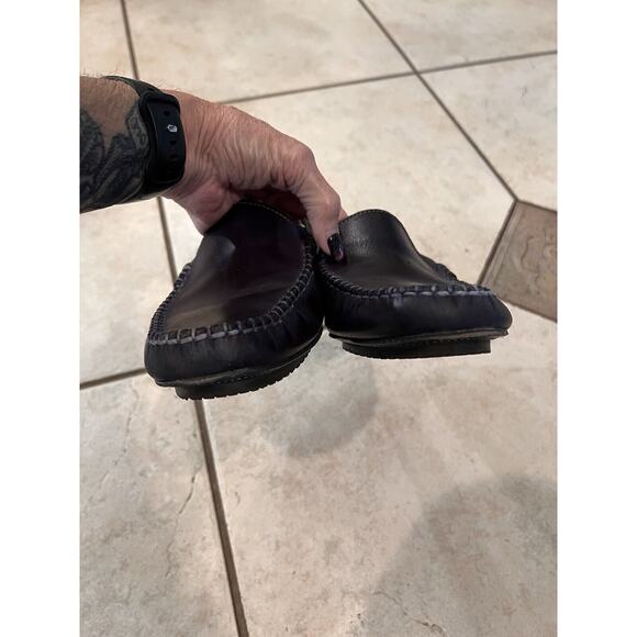 Paul Frederick Made In Italy Blue Leather Driving Loafers Size 8 main image 4